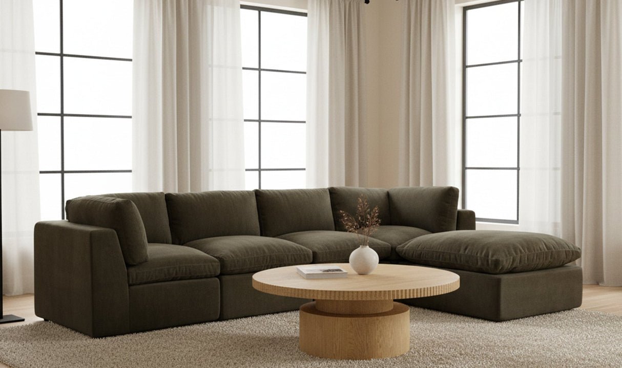 Cates Ottoman Dark Green by Moe's Home at Eve Furniture