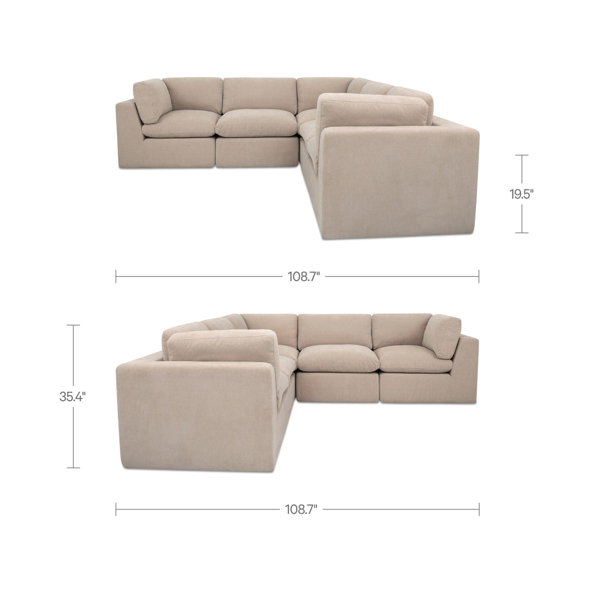 Cates Pebble Classic L Modular Sectional by Moe's Home at Eve Furniture