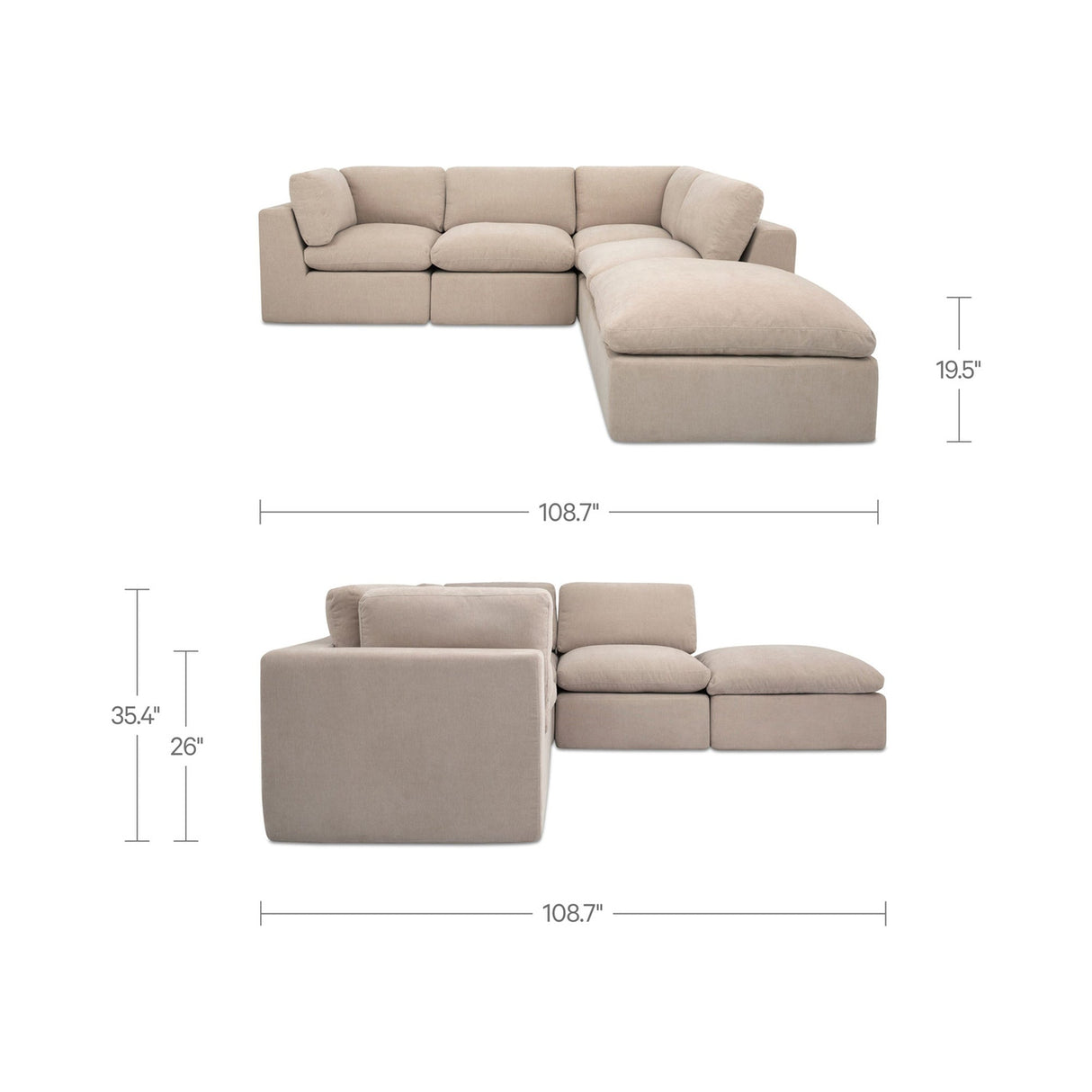 Cates Pebble Dream Modular Sectional by Moe's Home at Eve Furniture
