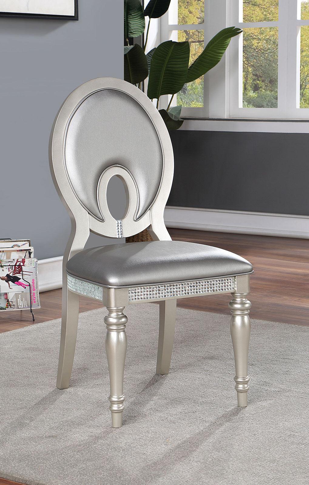 Cathalina Silver Side Chair, Set of 2 by Furniture of America at Eve Furniture