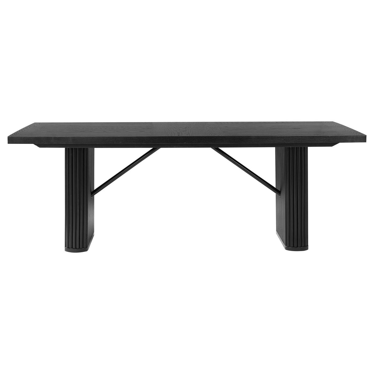 Catherine Black Rectangular Double Pedestal Dining Table by Coaster at Eve Furniture