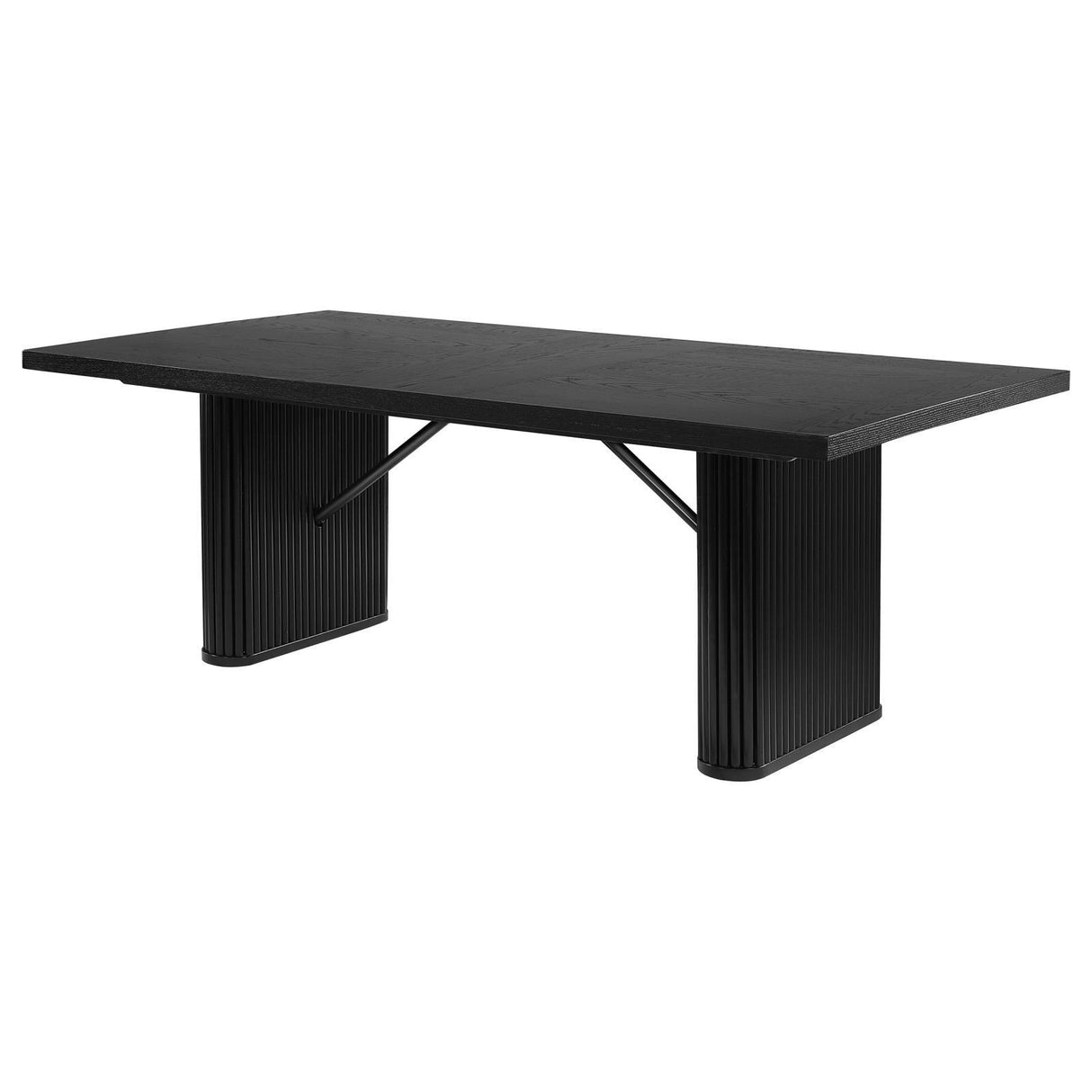 Catherine Black Rectangular Double Pedestal Dining Table by Coaster at Eve Furniture