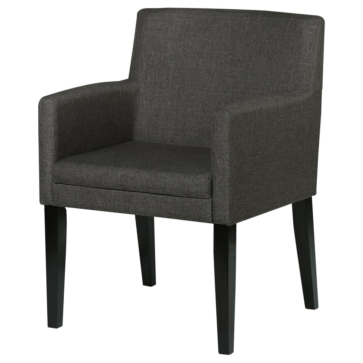 Catherine Upholstered Dining Arm Chair Charcoal Grey and Black (Set of 2) by Coaster at Eve Furniture