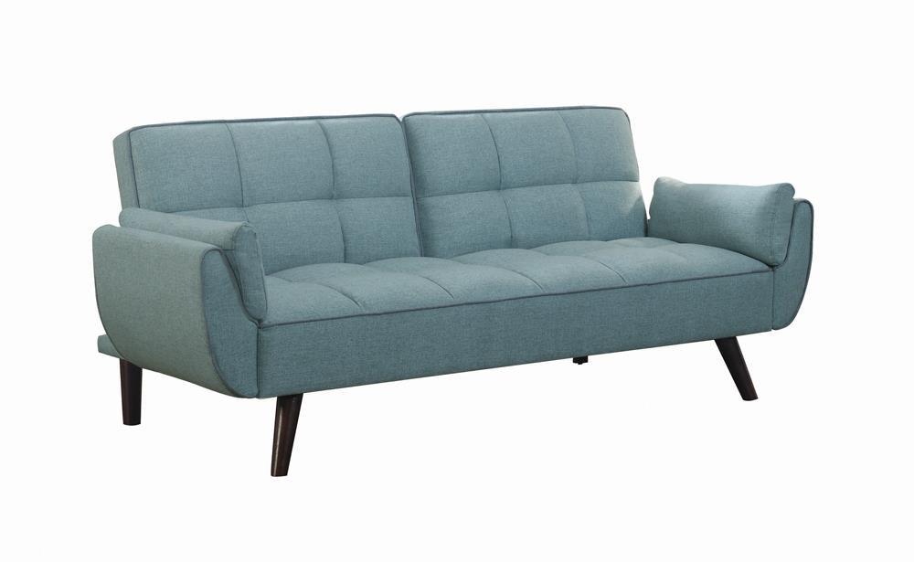 Caufield Upholstered Convertible Sofa Bed Turquoise Blue by Coaster at Eve Furniture