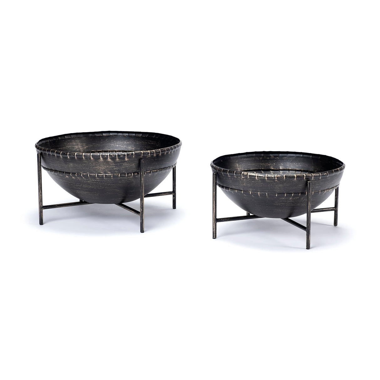Cauldron (Set of 2) Brown Metal Bowls by Mercana at Eve Furniture