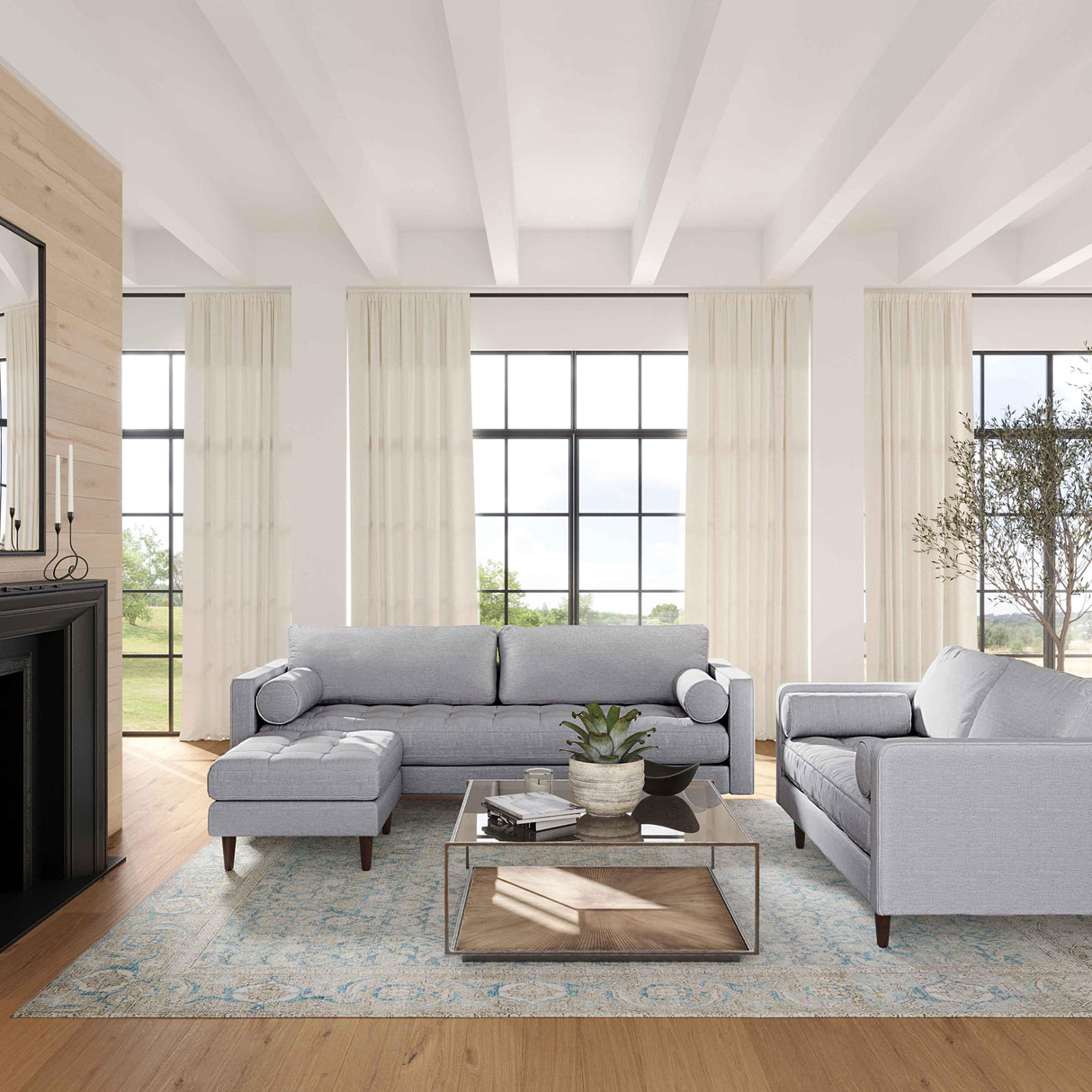 Cave Tweed Loveseat by TOV Furniture at Eve Furniture