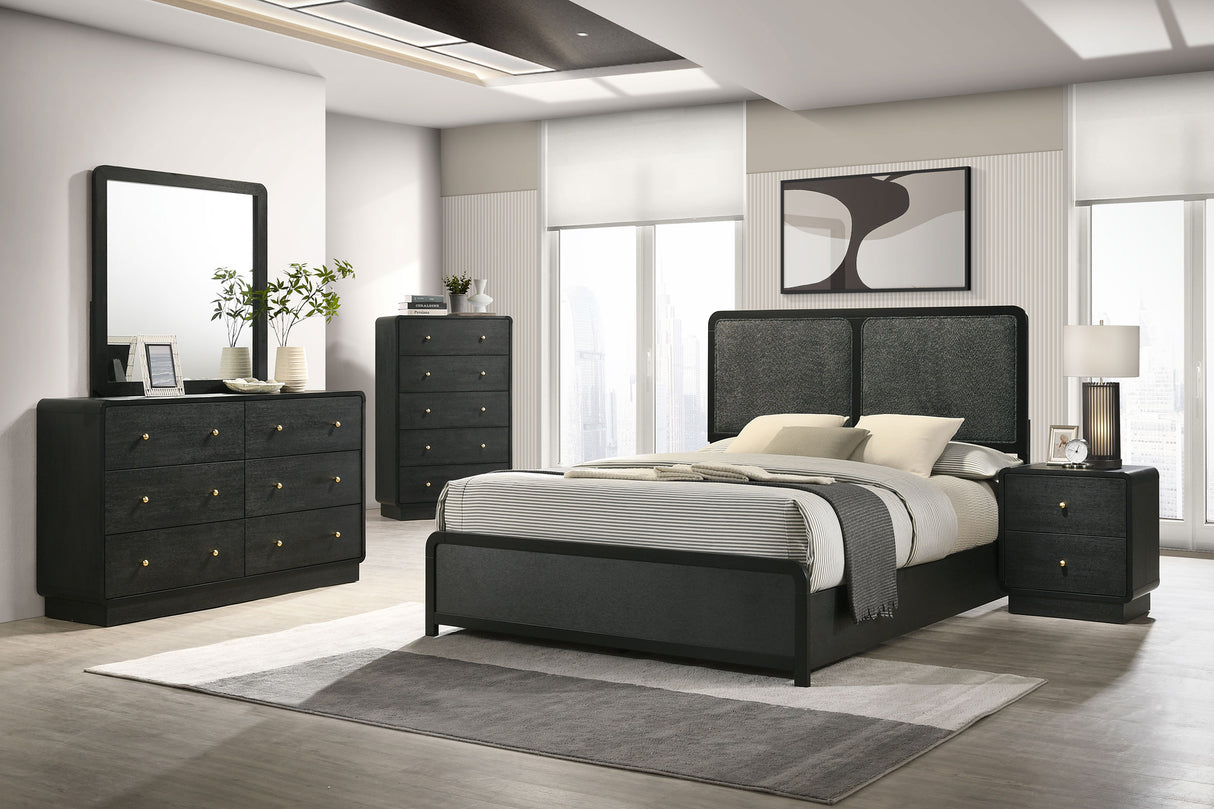 Cavelle Black 5-Piece Eastern King Bedroom Set by Coaster at Eve Furniture