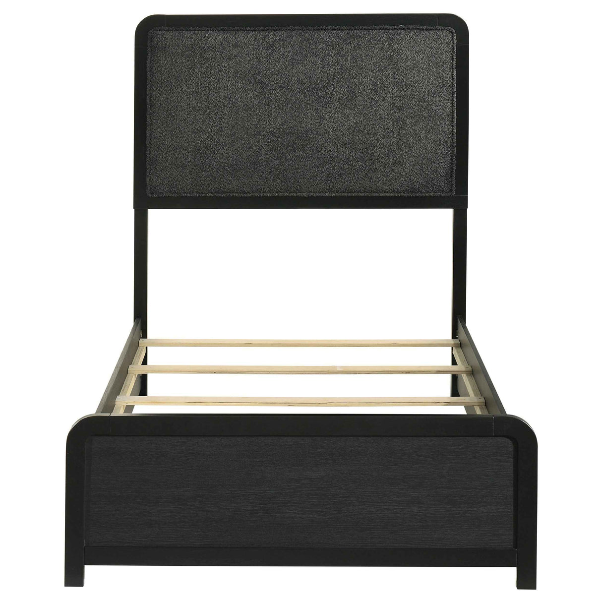 Cavelle Black 51-inch Upholstered Twin Panel Bed by Coaster at Eve Furniture