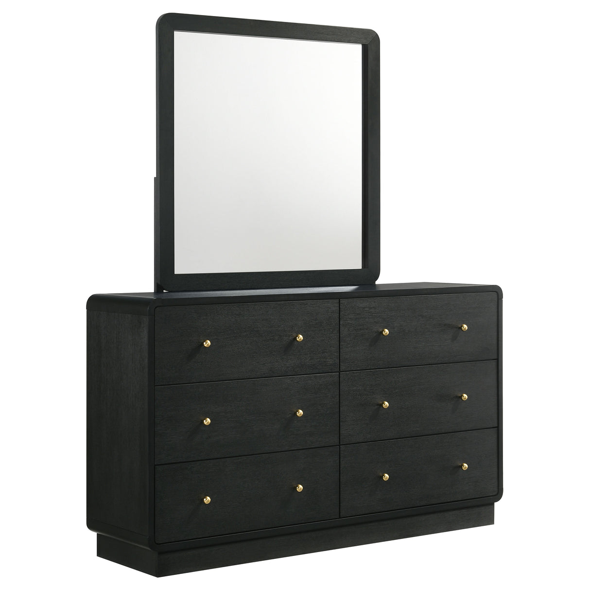 Cavelle Black 6-drawer Dresser and Mirror by Coaster at Eve Furniture