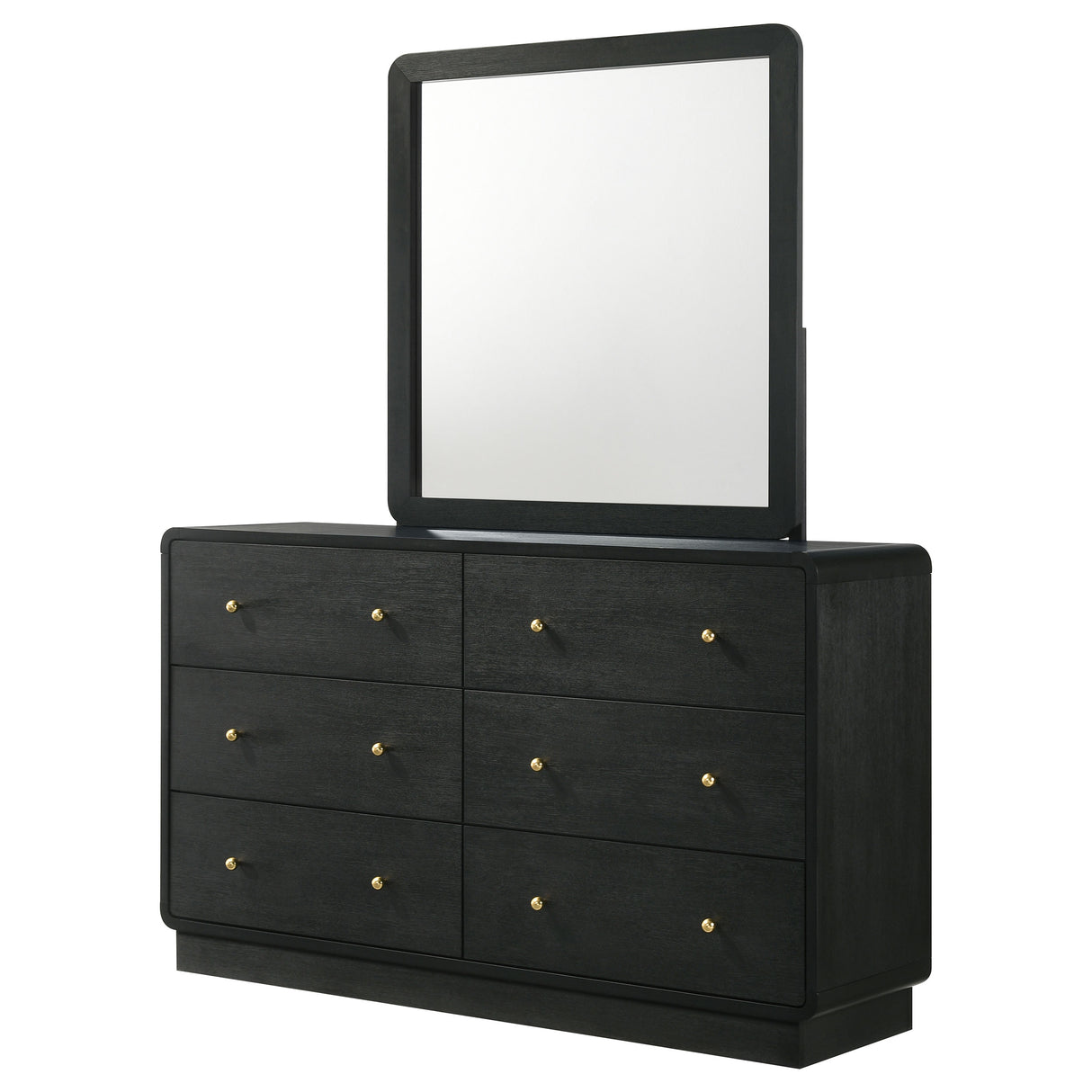 Cavelle Black 6-drawer Dresser and Mirror by Coaster at Eve Furniture