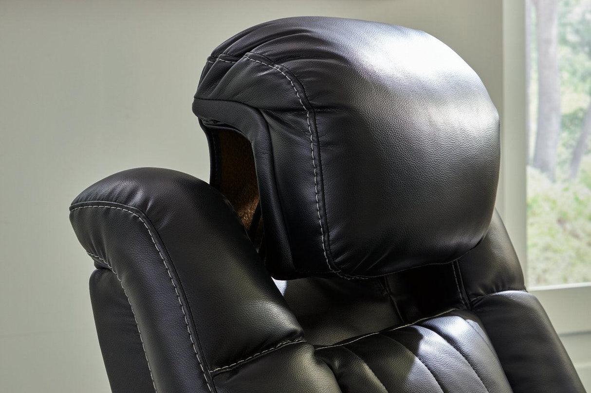 Caveman Den Midnight Dual Power Reclining Sofa and Loveseat by Ashley at Eve Furniture