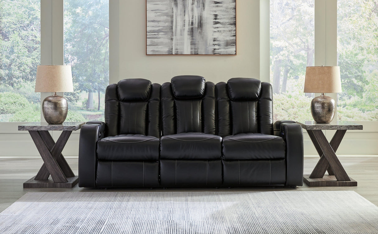Caveman Den Midnight Dual Power Reclining Sofa by Ashley at Eve Furniture