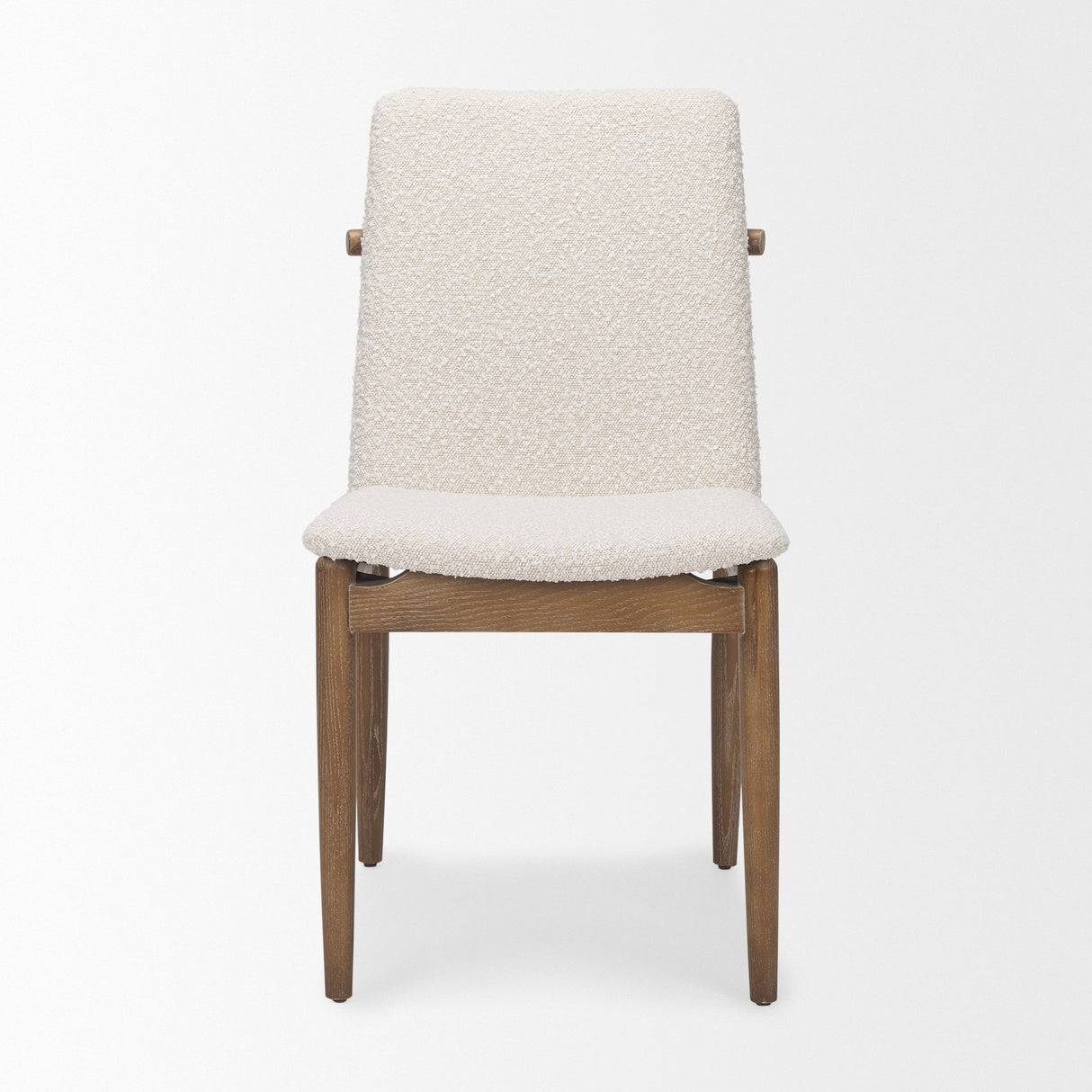 Cavett Cream Boucle Upholstered Seat W/Light Brown Wood Frame Dining Chair, Set of 2 by Mercana at Eve Furniture
