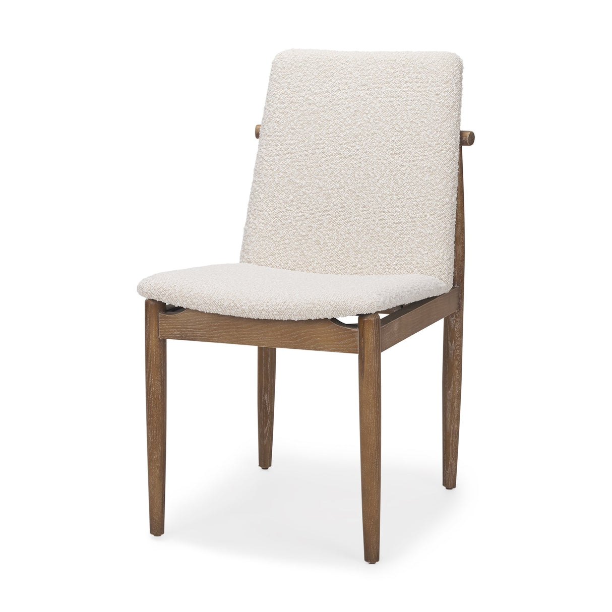 Cavett Cream Boucle Upholstered Seat W/Light Brown Wood Frame Dining Chair, Set of 2 by Mercana at Eve Furniture