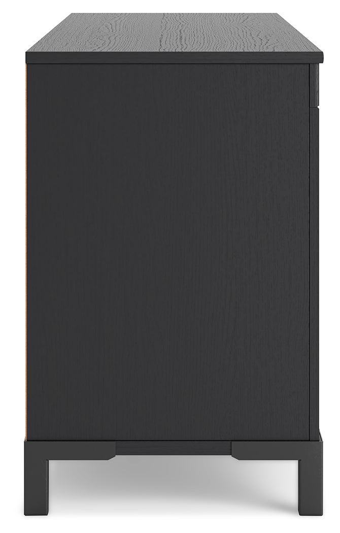 Cayberry Black 60" TV Stand with Electric Fireplace by Ashley at Eve Furniture