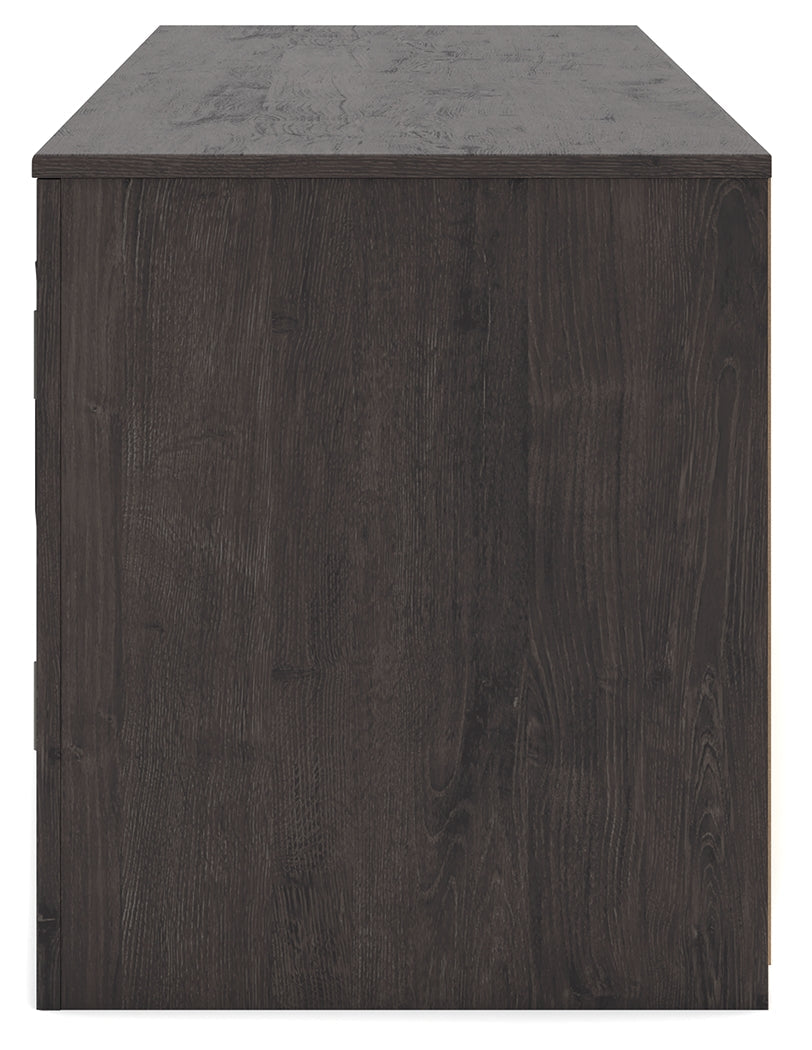 Cayboni Black 71" TV Stand with Electric Fireplace by Ashley at Eve Furniture