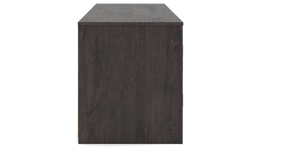 Cayboni Black 71" TV Stand with Electric Fireplace by Ashley at Eve Furniture