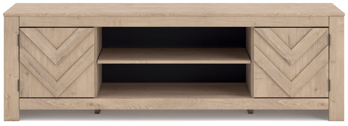 Cayboni Tan 71" TV Stand by Ashley at Eve Furniture