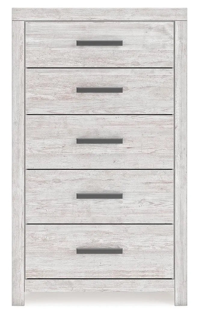 Cayboni Whitewash Chest of Drawers by Ashley at Eve Furniture