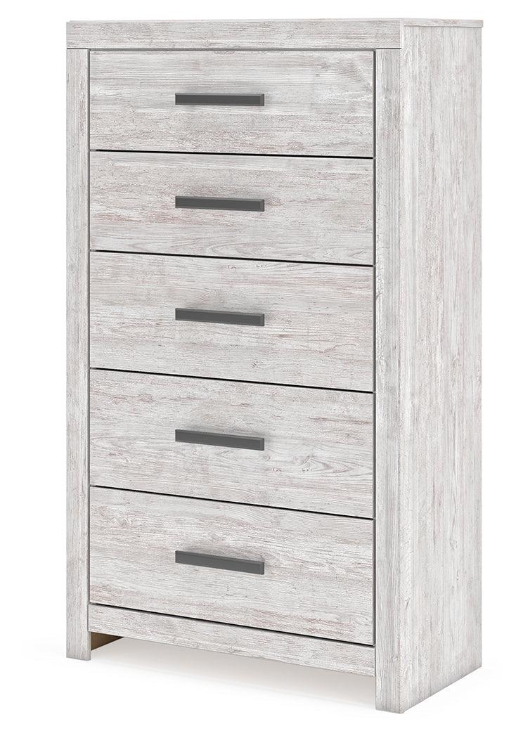Cayboni Whitewash Chest of Drawers by Ashley at Eve Furniture
