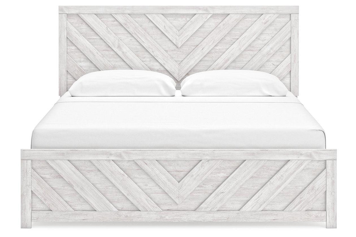 Cayboni Whitewash King Panel Bed by Ashley at Eve Furniture