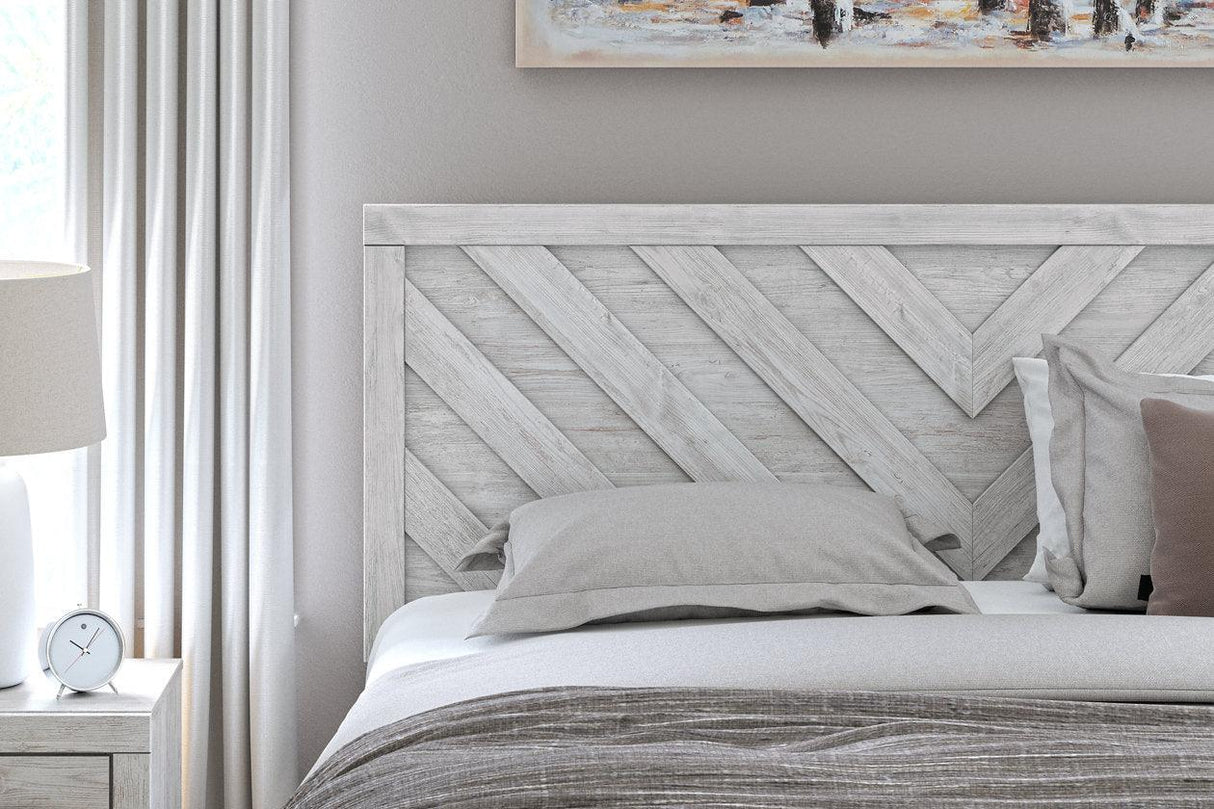Cayboni Whitewash King Panel Bed by Ashley at Eve Furniture