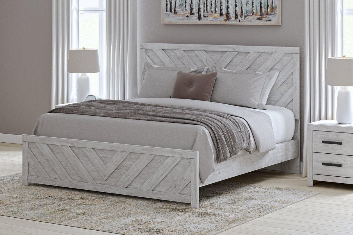 Cayboni Whitewash King Panel Bed by Ashley at Eve Furniture