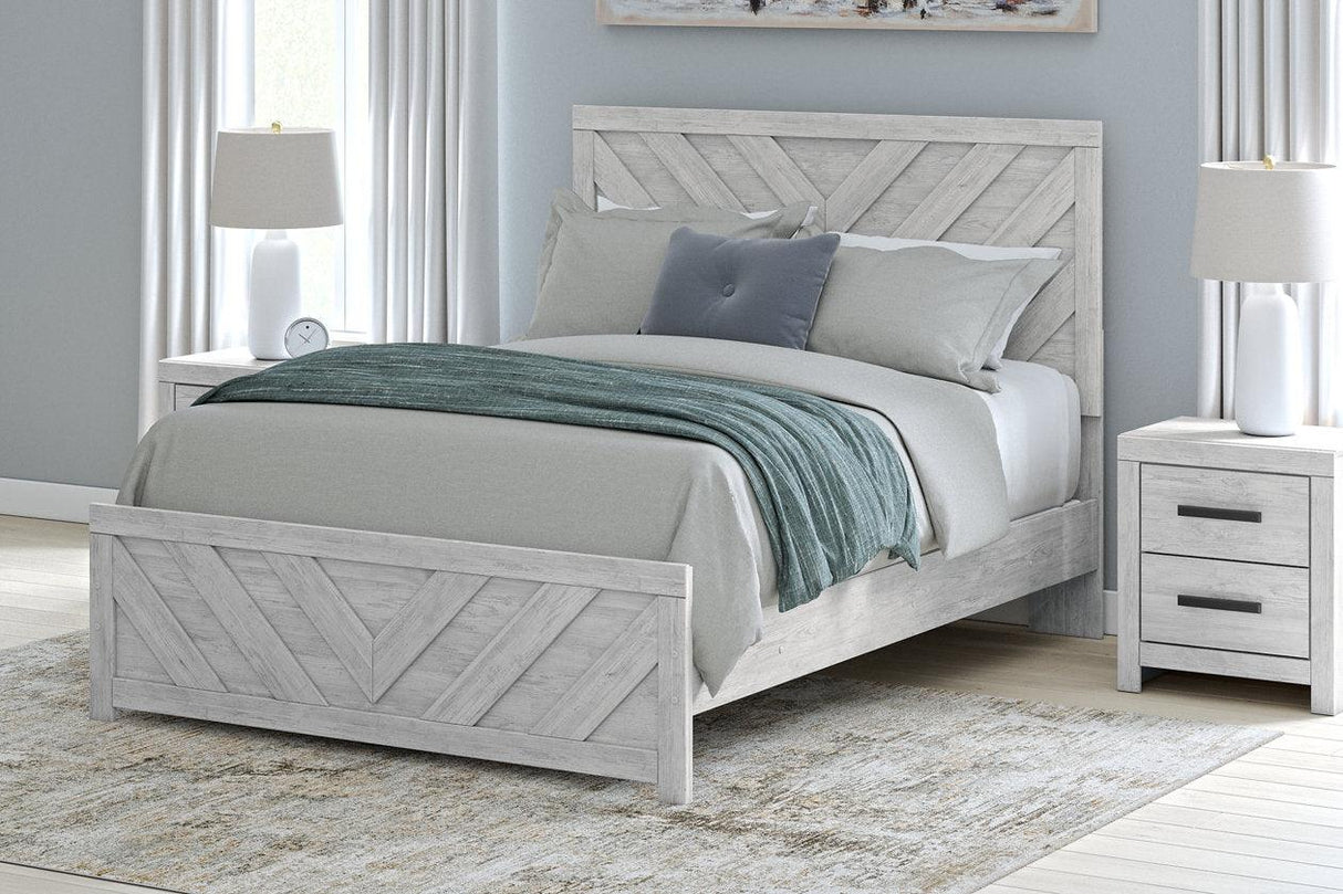 Cayboni Whitewash Queen Panel Bed by Ashley at Eve Furniture