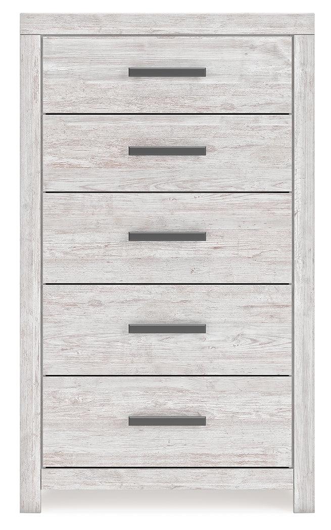 Cayboni Whitewash Chest of Drawers by Ashley at Eve Furniture