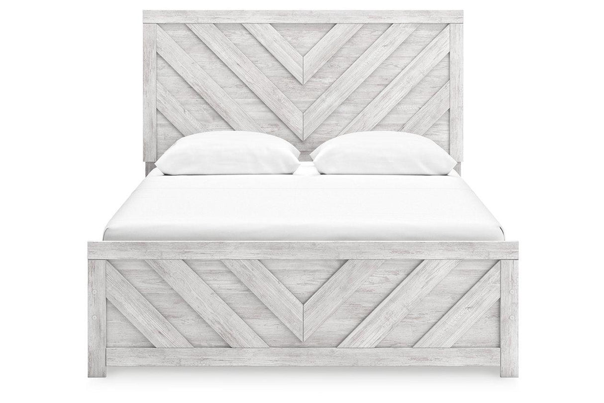 Cayboni Whitewash Queen Panel Bed by Ashley at Eve Furniture
