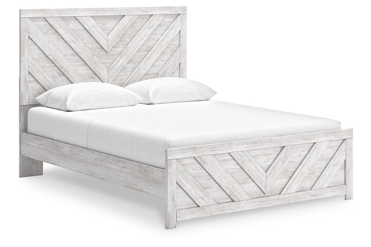 Cayboni Whitewash Queen Panel Bed by Ashley at Eve Furniture