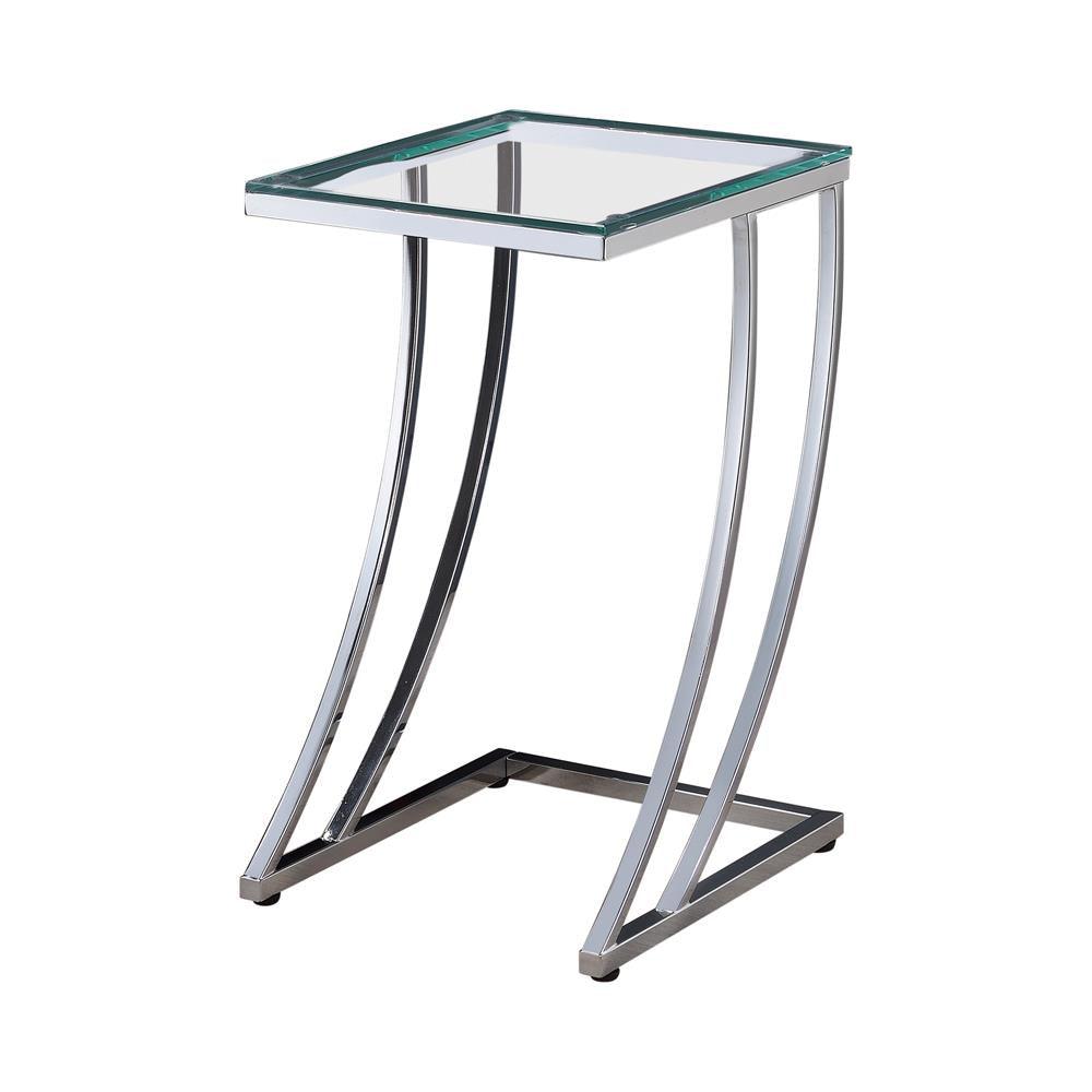 Cayden Chrome/Clear Rectangular Top Accent Table by Coaster at Eve Furniture