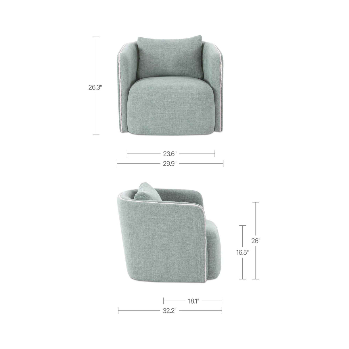 Cecil Light Blue Accent Chair by Moe's Home at Eve Furniture