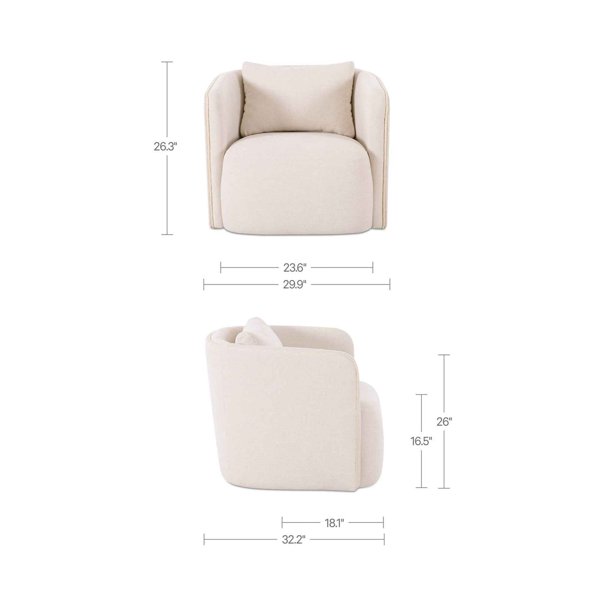 Cecil Warm White Accent Chair by Moe's Home at Eve Furniture