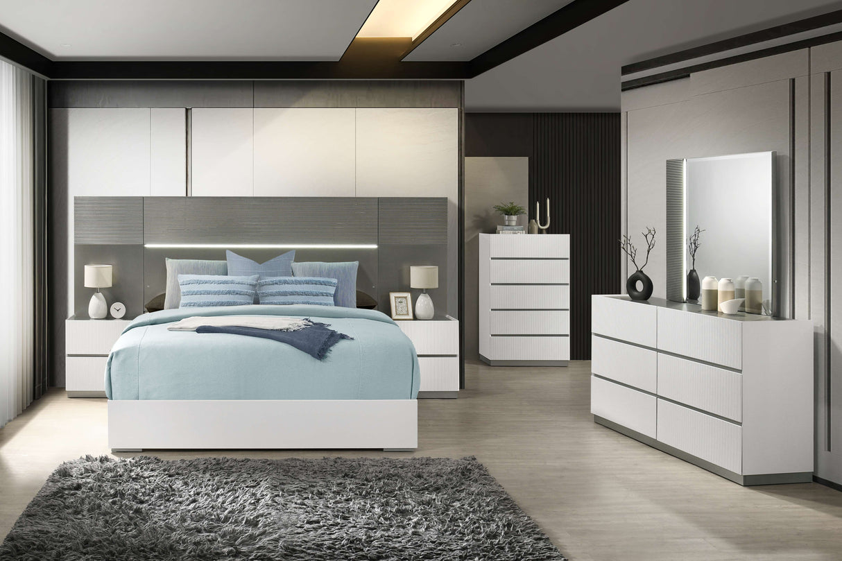 Cecilia White-Cream Bedroom Set by Cosmos Furniture at Eve Furniture
