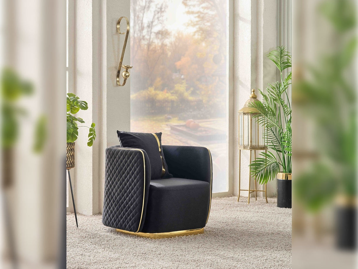Ceko 3-pieces (Sofa & Loveseat & Chair) Livingroom Set in Black by Furnia at Eve Furniture