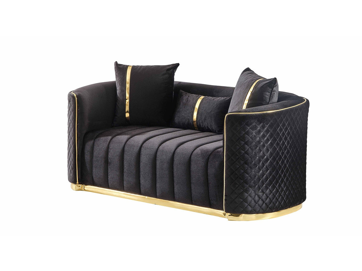 Ceko 3-pieces (Sofa & Loveseat & Chair) Livingroom Set in Black by Furnia at Eve Furniture