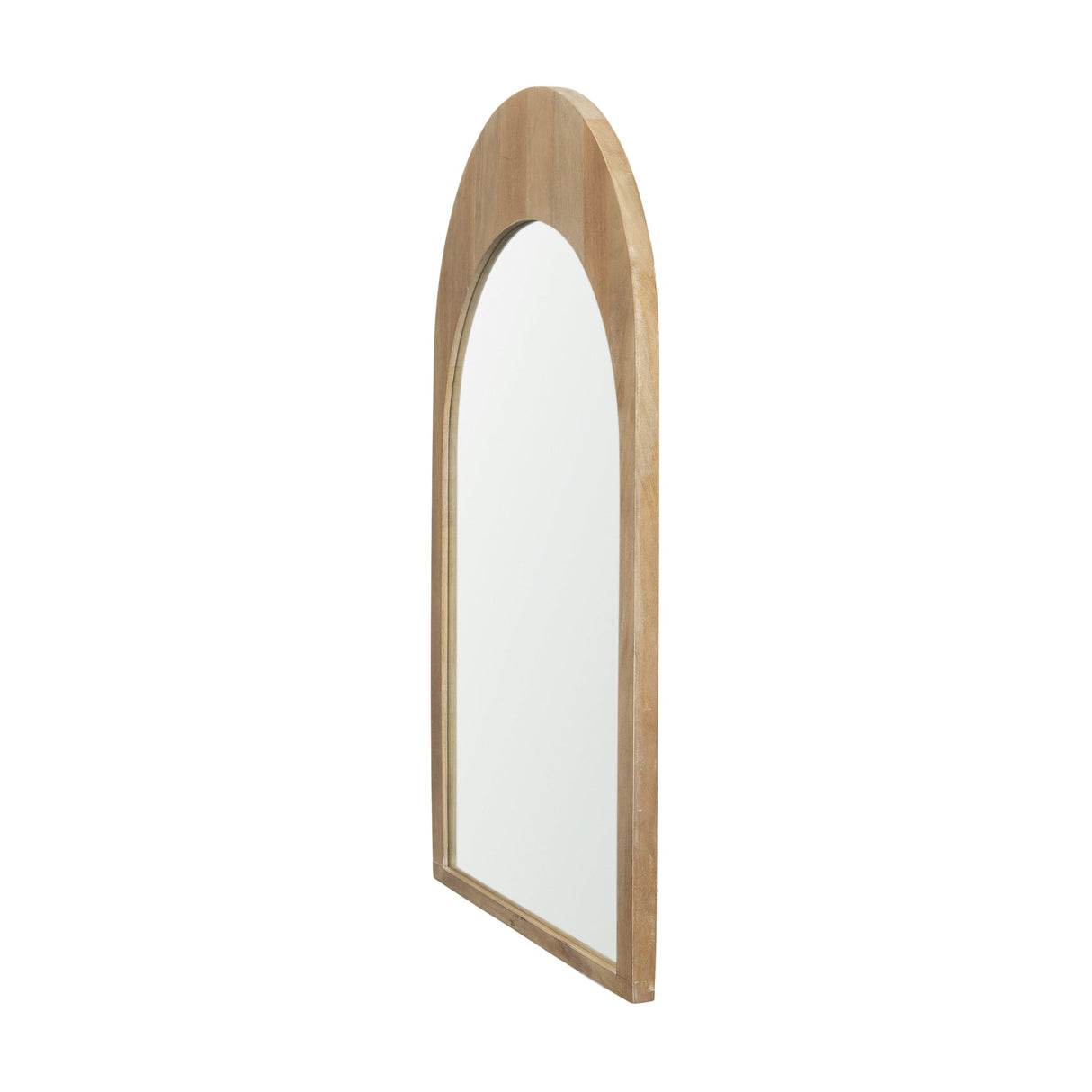 Celeste Light Brown Wood Arched Mirror by Mercana at Eve Furniture