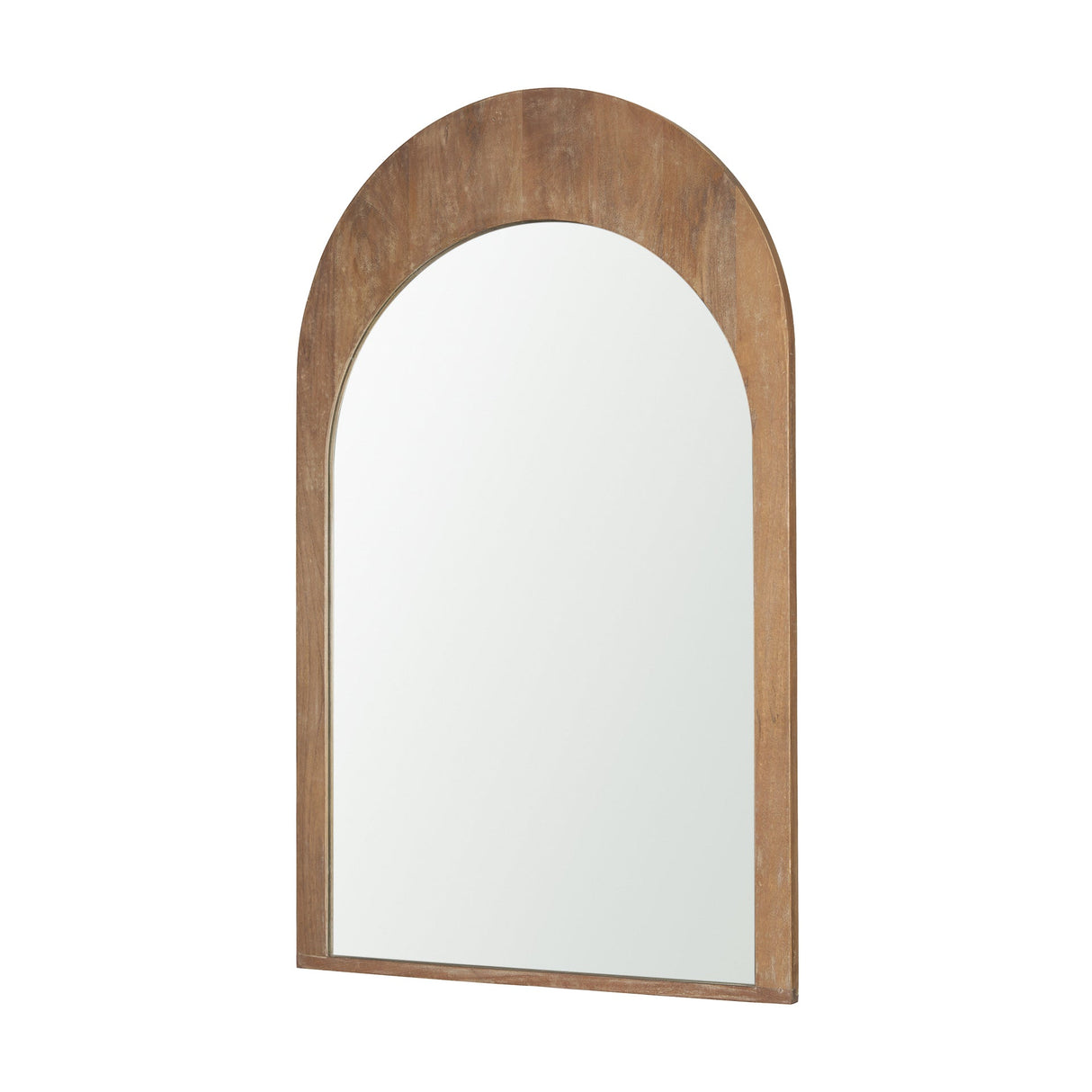 Celeste Light Brown Wood Medium Arched Mirror by Mercana at Eve Furniture