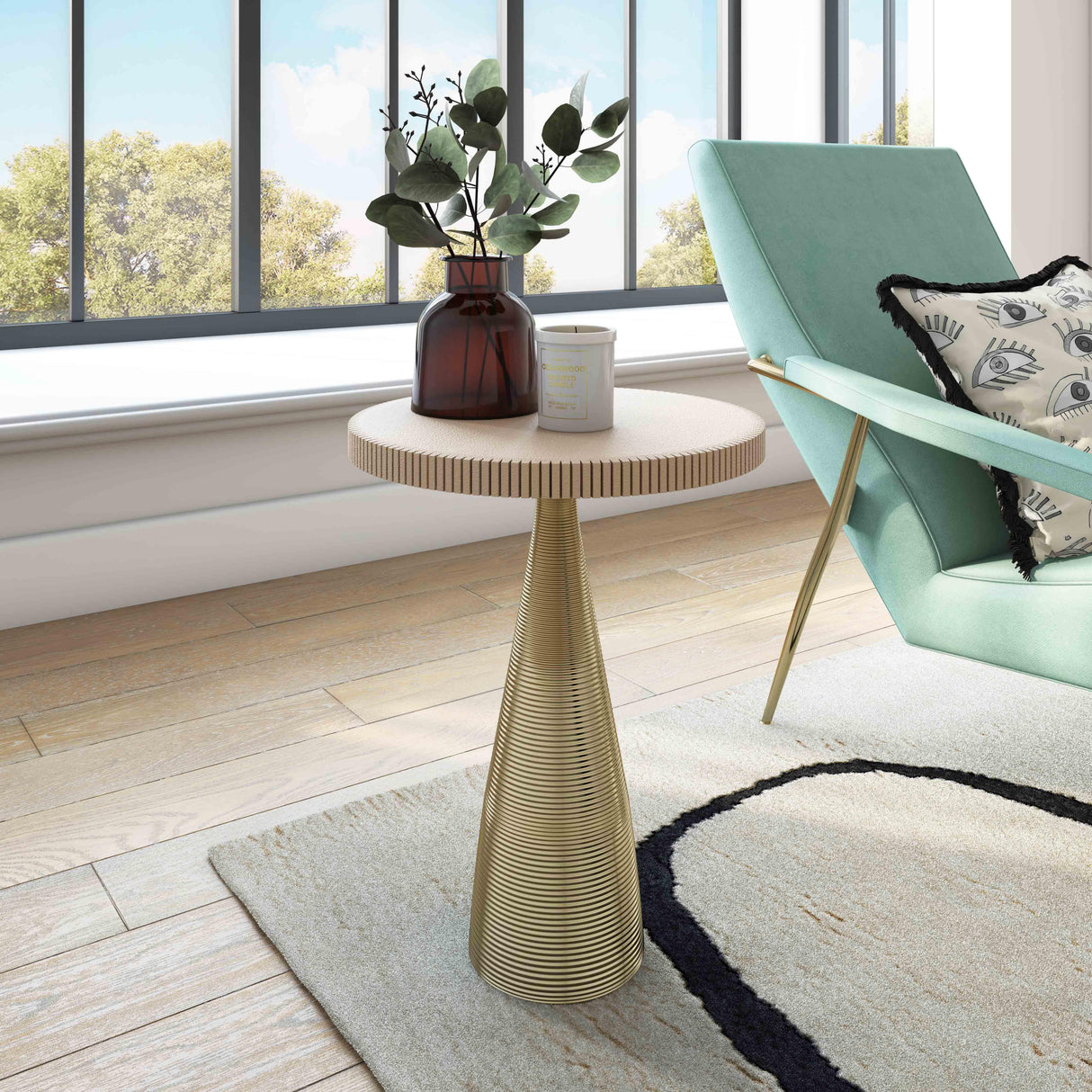Celeste Ribbed Side Table by TOV Furniture at Eve Furniture