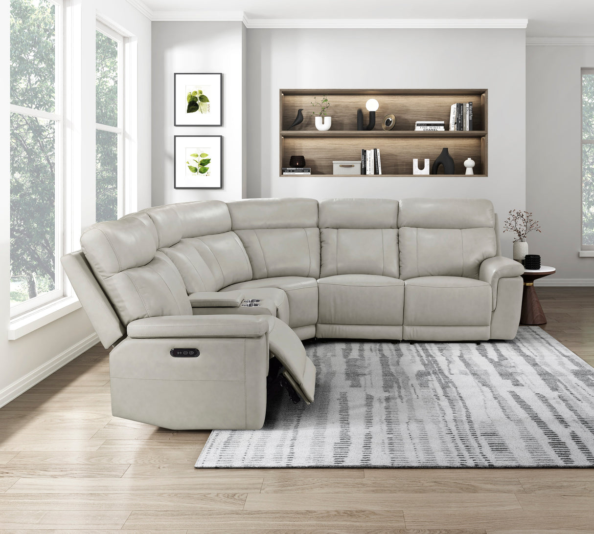 Celestia Light Gray 6-Piece Power Reclining Sectional