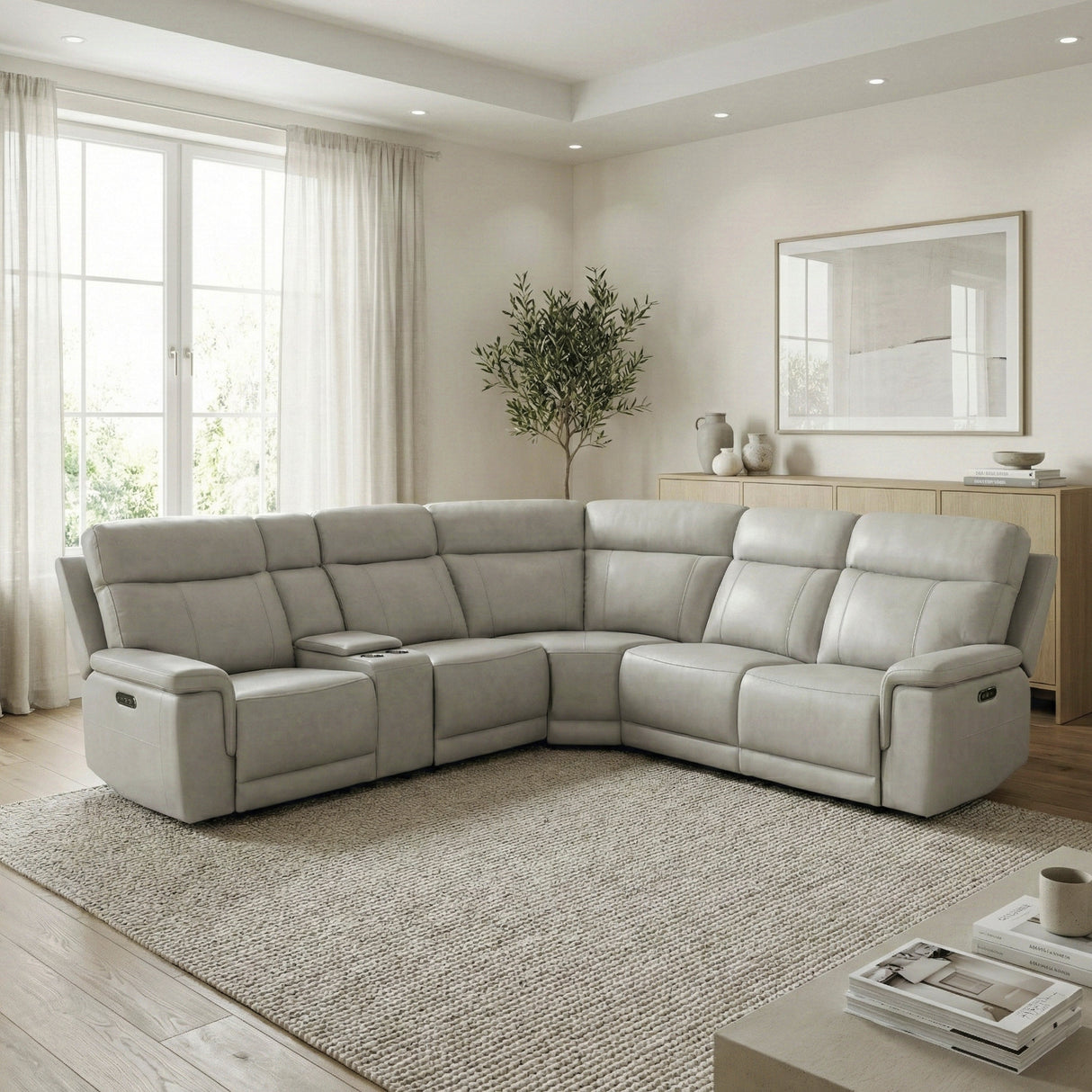 Celestia Light Gray 6-Piece Power Reclining Sectional