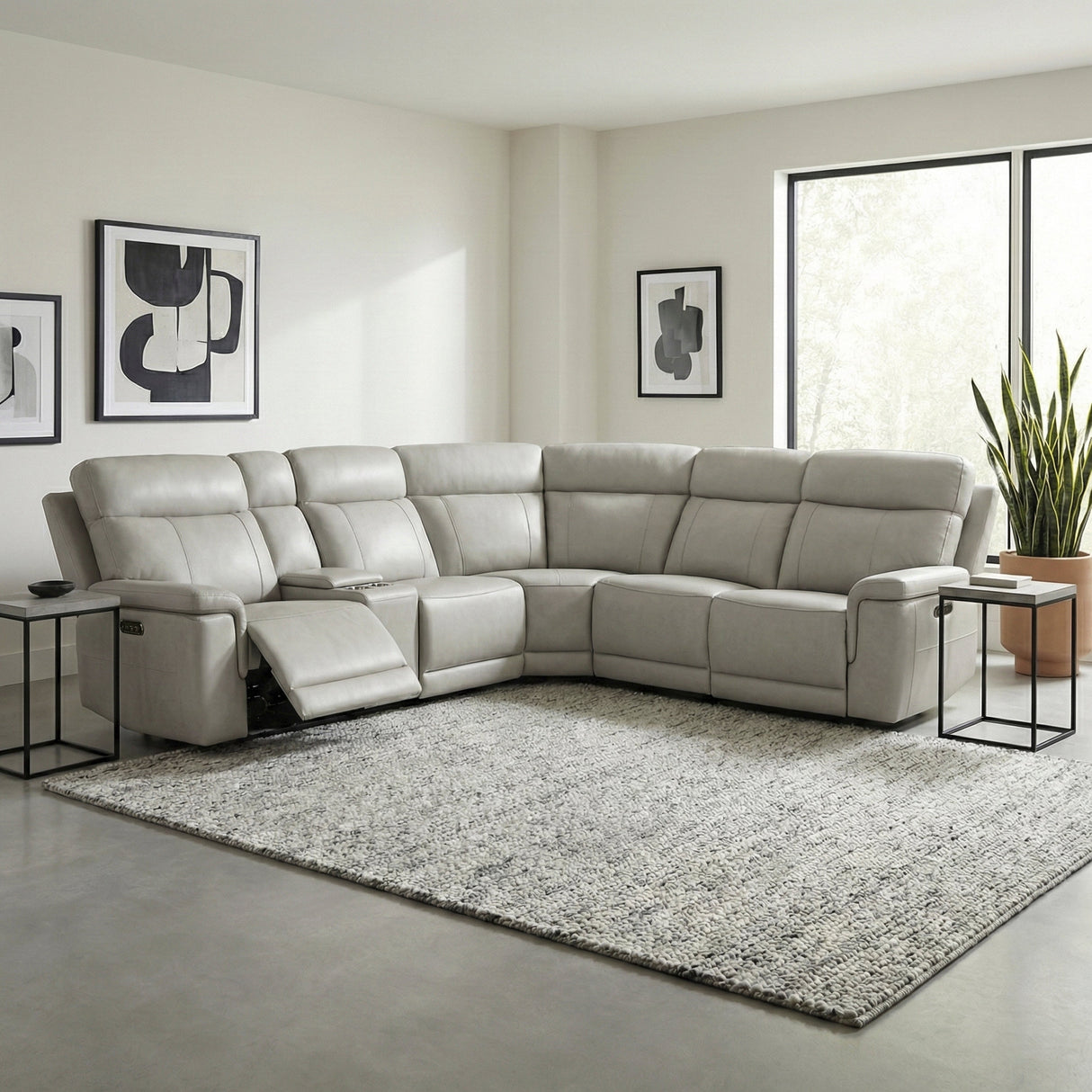 Celestia Light Gray 6-Piece Power Reclining Sectional