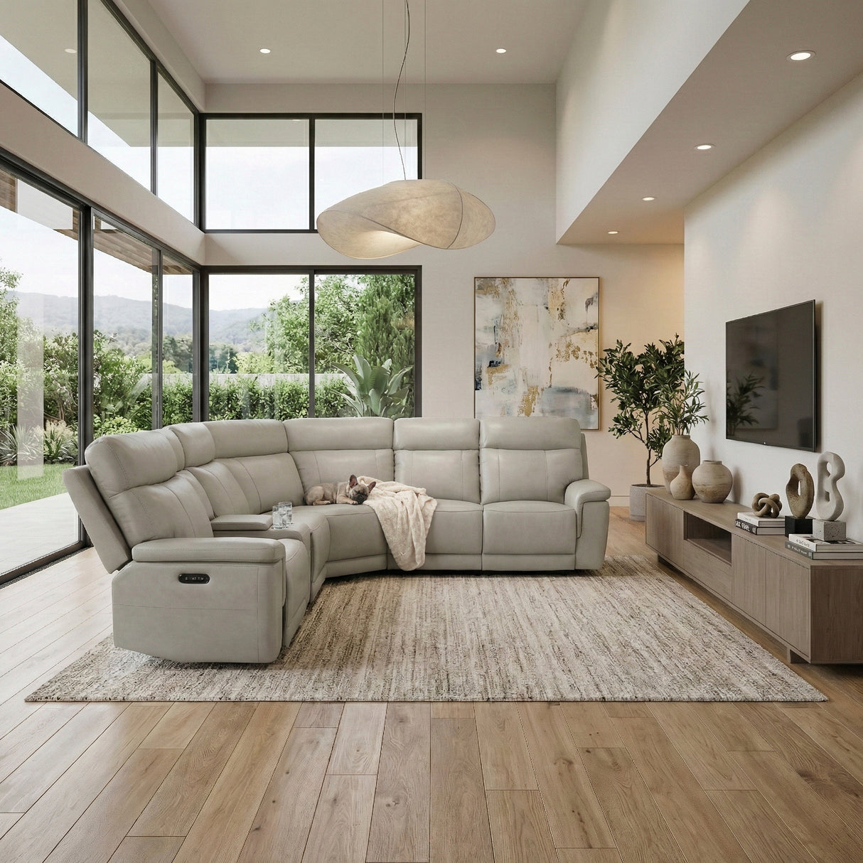 Celestia Light Gray 6-Piece Power Reclining Sectional