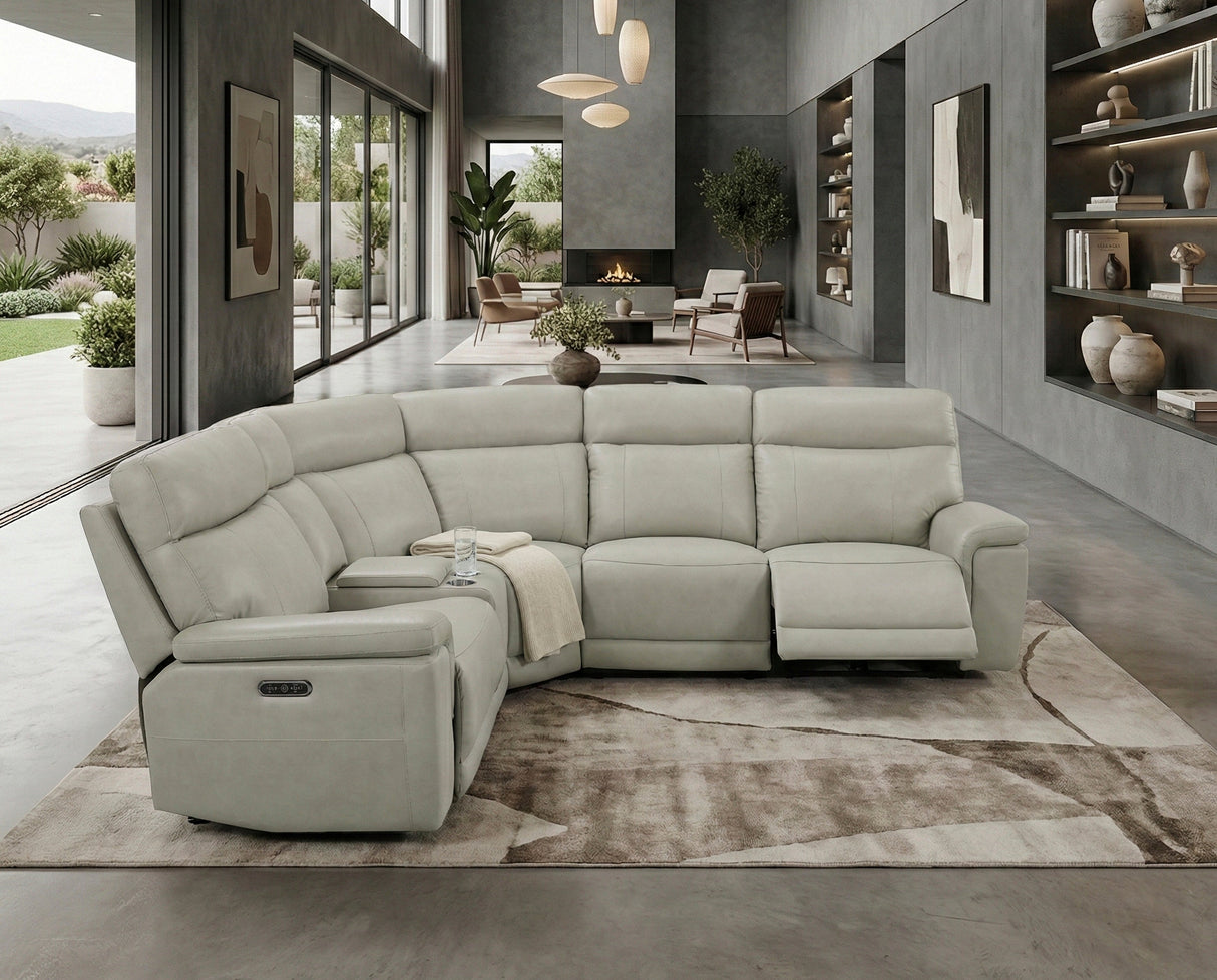 Celestia Light Gray 6-Piece Power Reclining Sectional