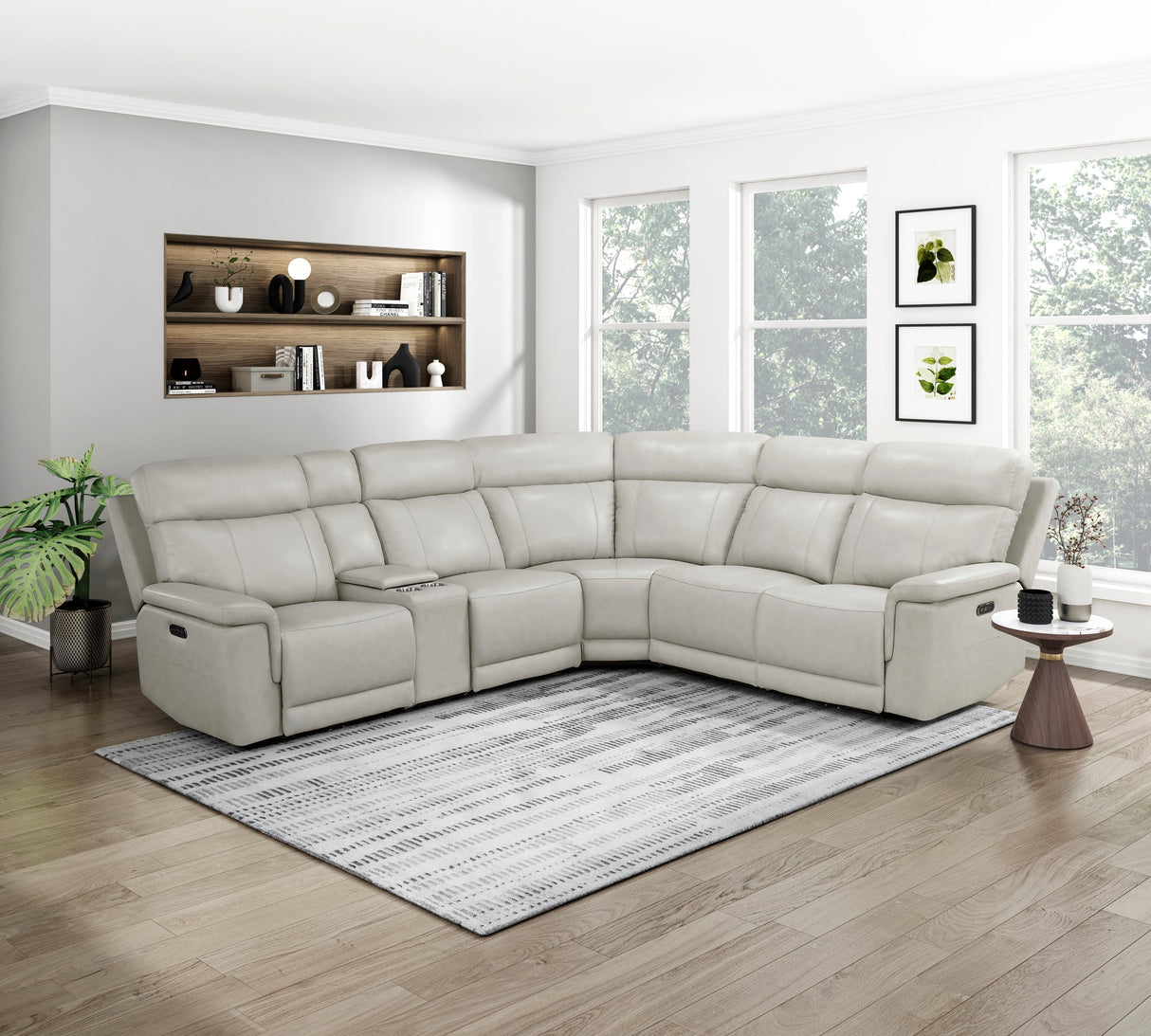 Celestia Light Gray 6-Piece Power Reclining Sectional
