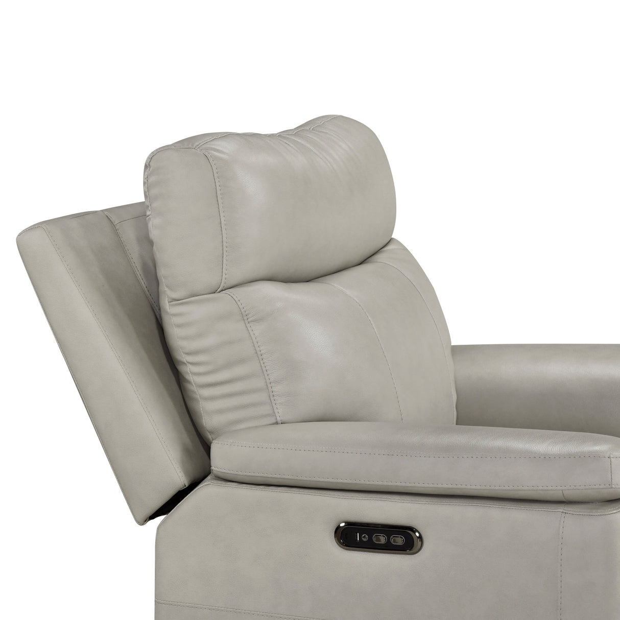 Celestia Light Gray Power Glider Reclining Chair with Power Headrest