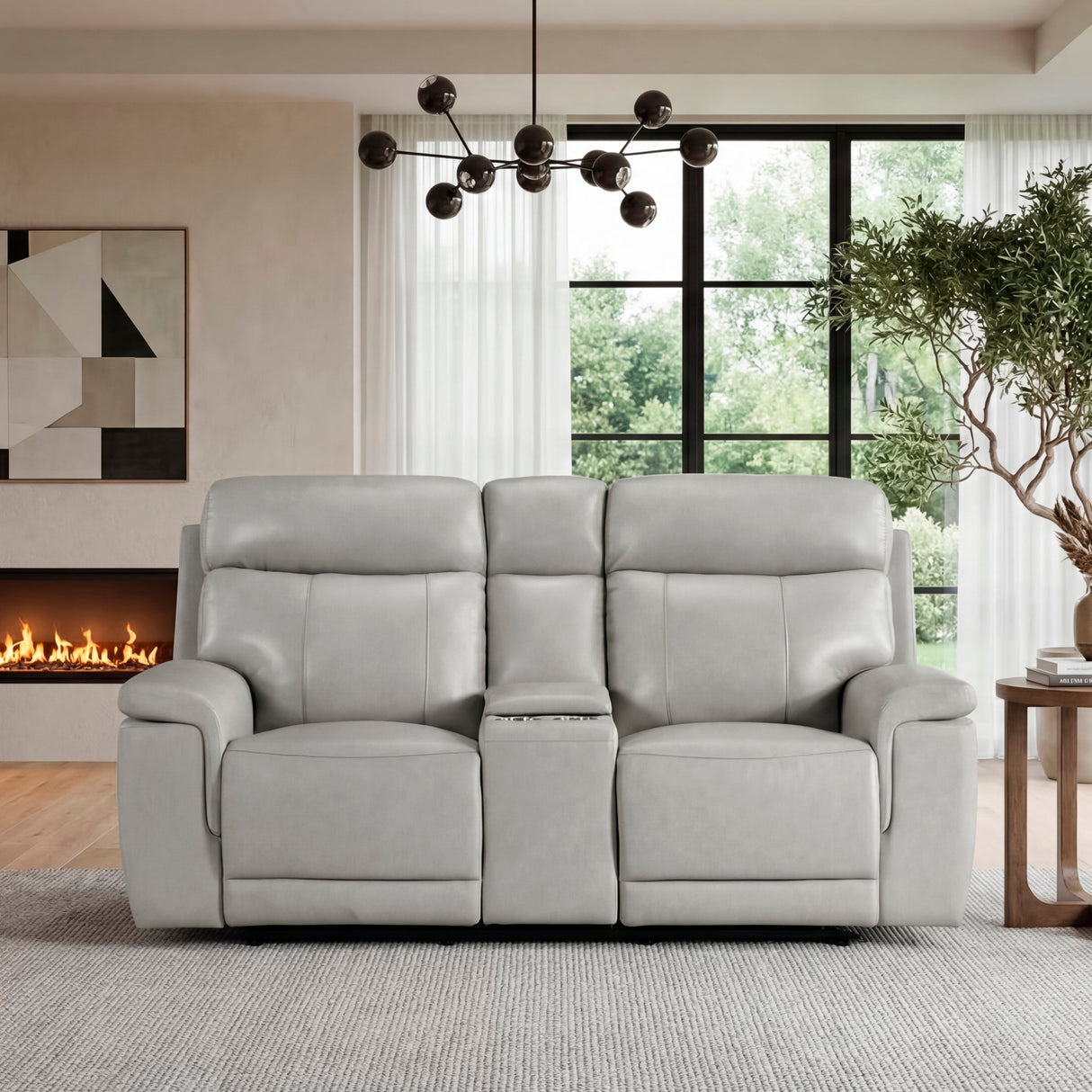 Celestia Light Gray Power Reclining Living Room Set