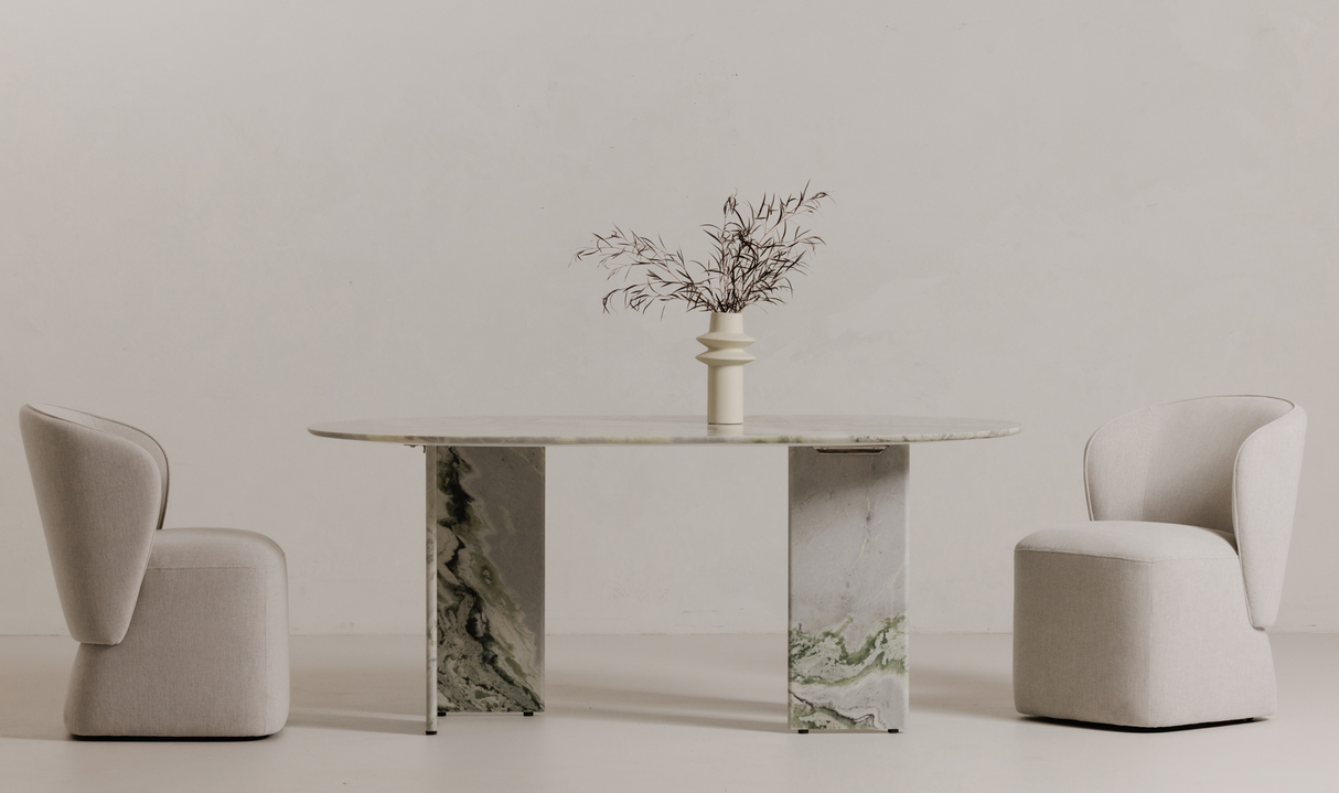 Celia Oval Dining Table Green Onyx Marble by Moe's Home at Eve Furniture