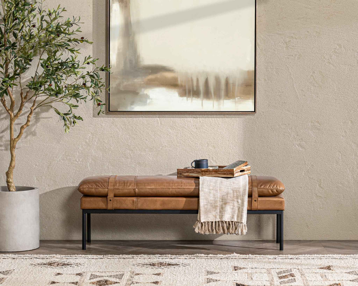 Celiah Tan Accent Bench by Classic Home at Eve Furniture